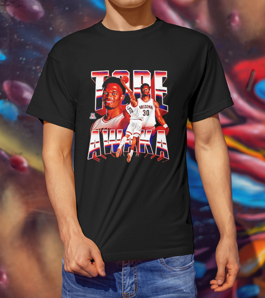 Tobe Awaka Arizona Wildcats Basketball 30 NCAA Player Collage T-Shirt