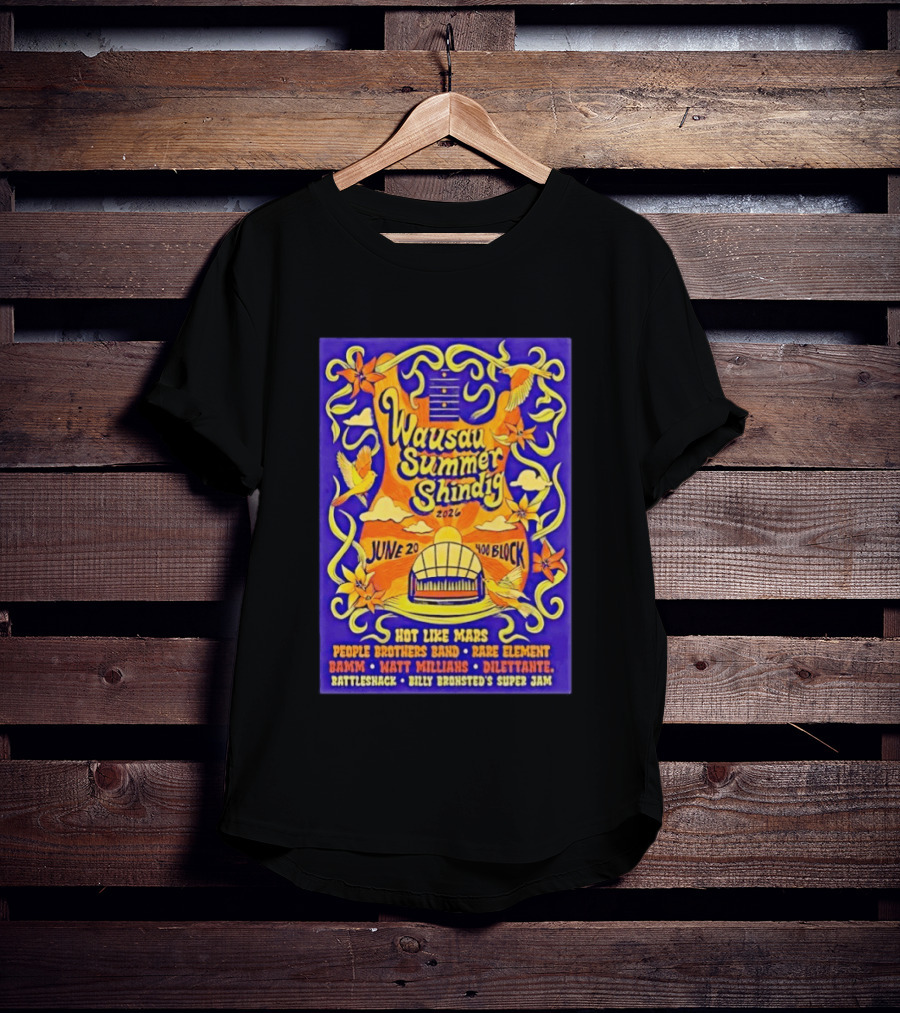 Wausau Summer Shindig 2026 June 20 400 Block Hot Like Mars People Brothers Band Rare Element T-Shirt