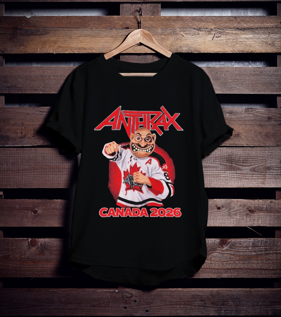 Anthrax Canada 2026 Tour No Man Hockey Player Elbows Up T-Shirt