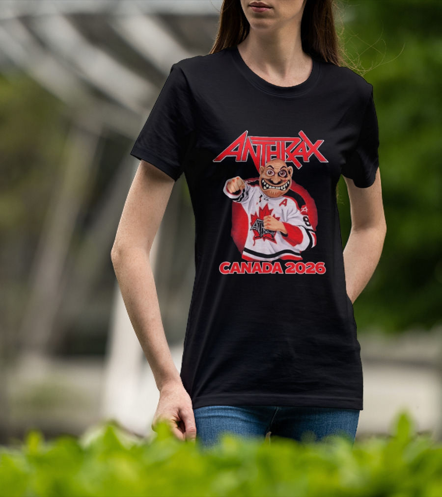 Anthrax Canada 2026 Tour No Man Hockey Player Elbows Up T-Shirt