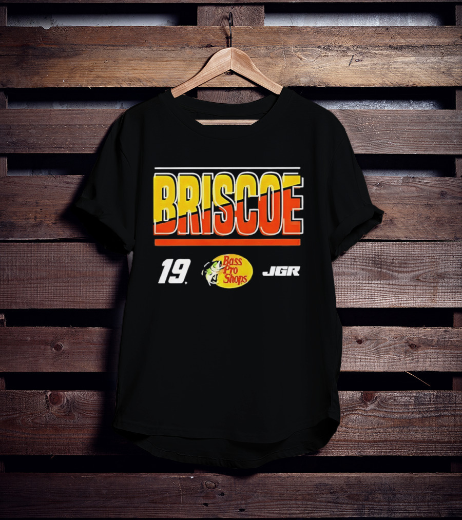 BRISCOE 19 Bass Pro Shops 2025 Cup Series Racing Fan Gear T-Shirt