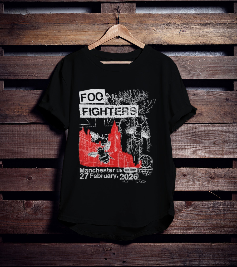 Foo Fighters Manchester UK 27 February 2026 Surprise Show O2 Ritz Bee T-Shirt