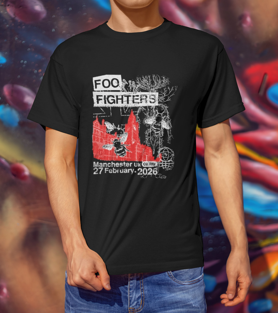 Foo Fighters Manchester UK 27 February 2026 Surprise Show O2 Ritz Bee T-Shirt