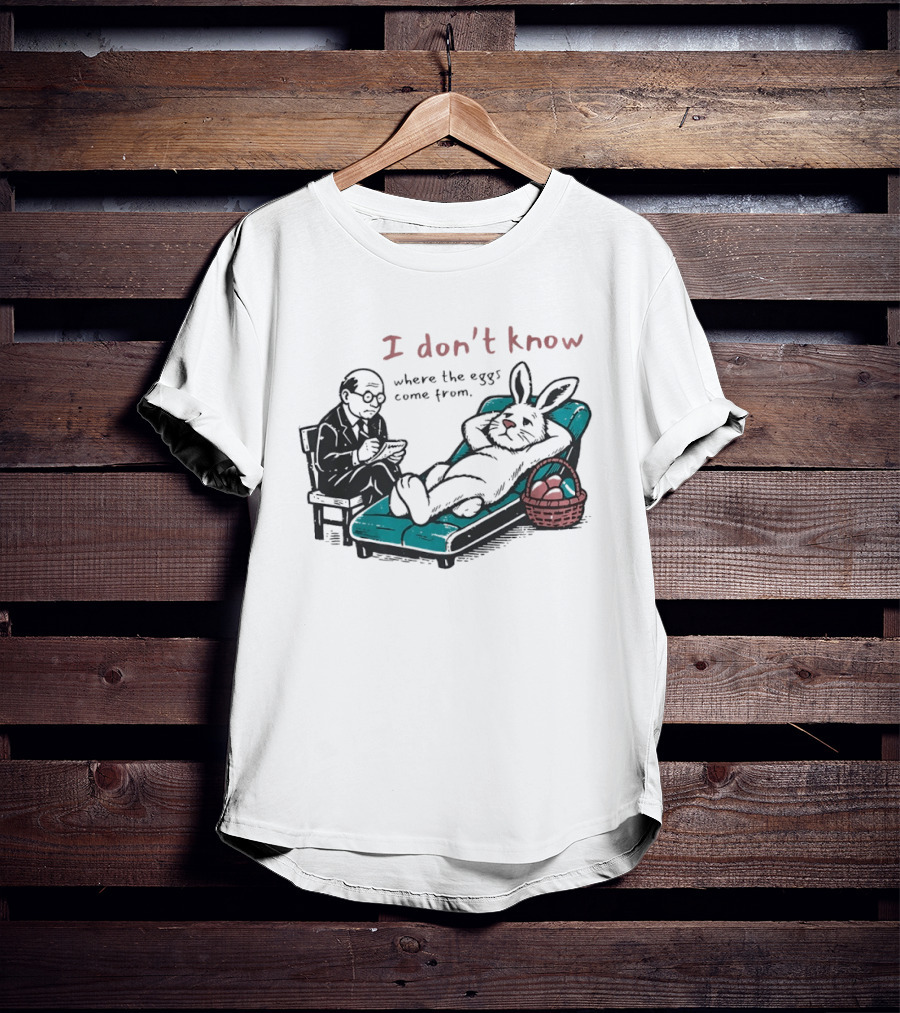 I Don't Know Where The Eggs Come From Old Man And Bunny T-Shirt
