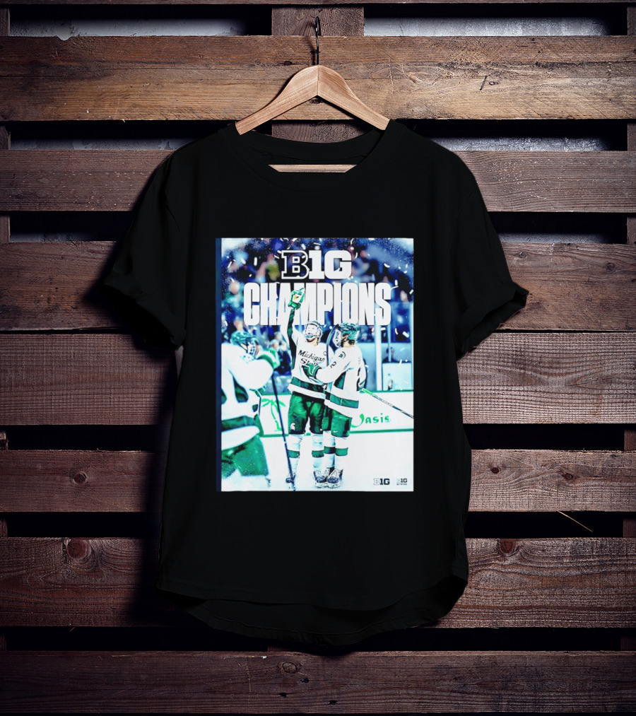 B1G Champions Michigan State Spartans Ice Hockey 2026 B1G Men's Hockey Regular Season Champs Back To Back T-Shirt