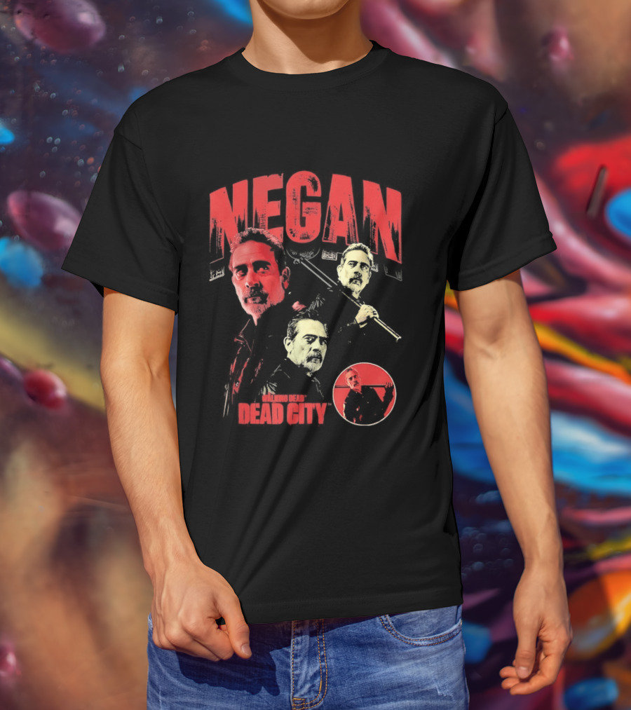 Negan The Walking Dead Dead City Walking Stick Lucille Images T-Shirt