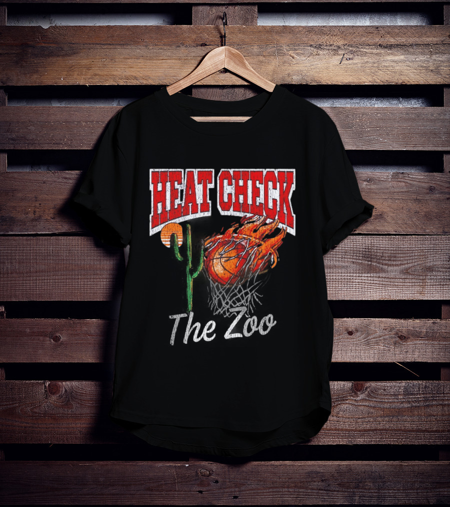 Heat Check The Zoo Flaming Basketball Cactus T-Shirt
