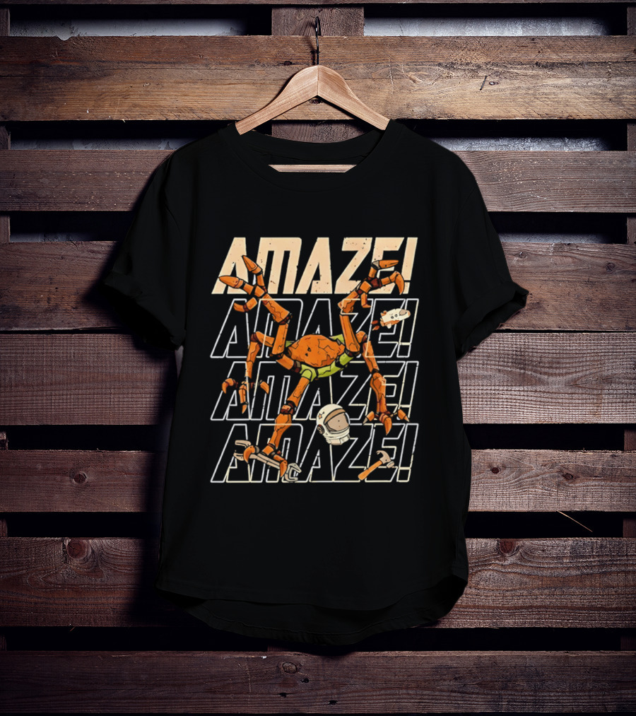 Project Hail Mary 2026 Rocky Amaze! Repeated Text With Orange Crab Robot T-Shirt
