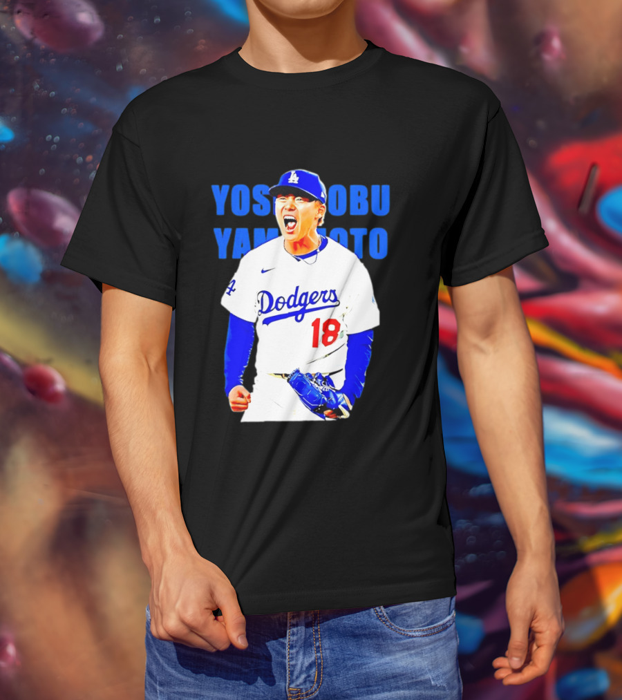 Yoshinobu Yamamoto Los Angeles Dodgers 18 Scream T-Shirt