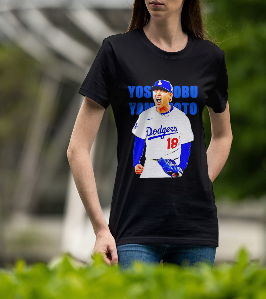 Yoshinobu Yamamoto Los Angeles Dodgers 18 Scream T-Shirt