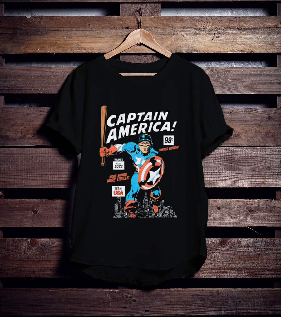 Captain America 99 Aaron Judge More Bombs New York USA Heroic Thrills T-Shirt