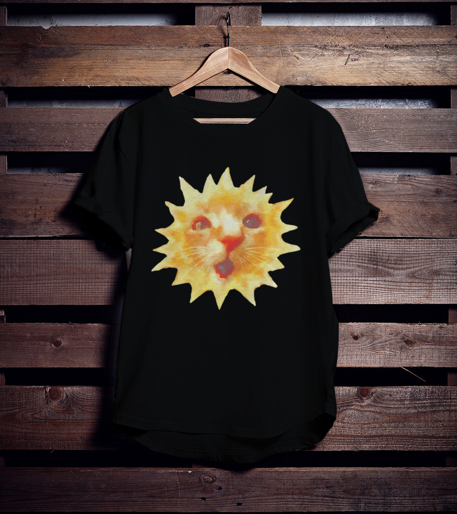 Cat Face Sun Meme Funny Internet Trend T-Shirt