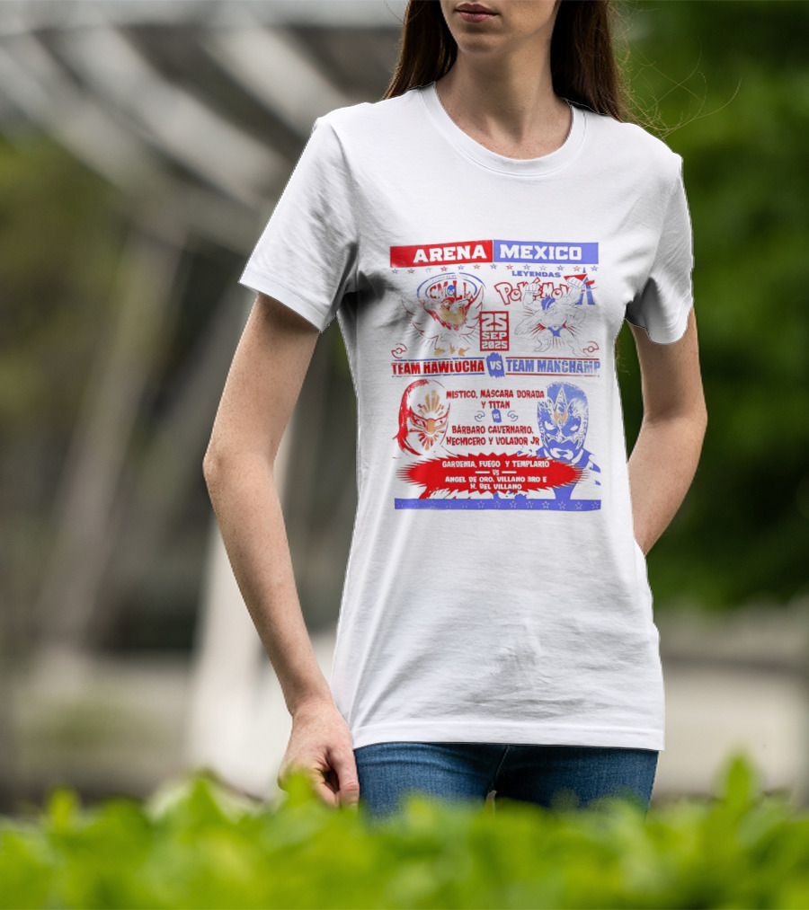 Arena Mexico Team Hawlucha Vs Team Machamp Lucha Libre Battle T-Shirt