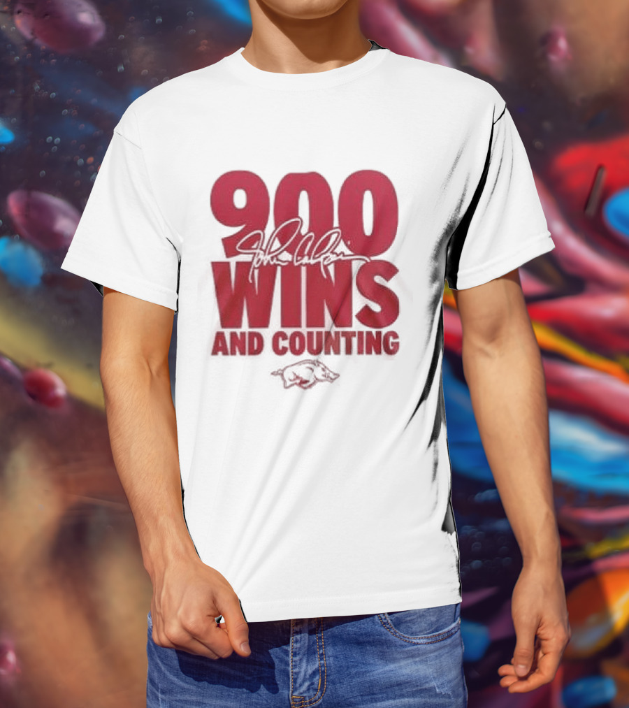 Arkansas Razorbacks Basketball 900 Wins And Counting Coach John Calipari 2026 T-Shirt