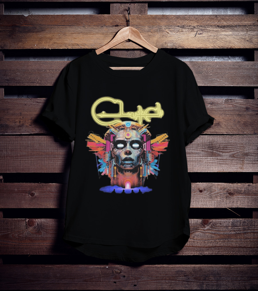 Clutch Suffer No Evil Tour 2026 Dates Robot Face Mask Neon Wings T-Shirt