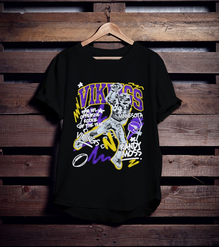 Vikings Randy Moss 1998 NFL Offensive Rookie Of The Year Minnesota T-Shirt