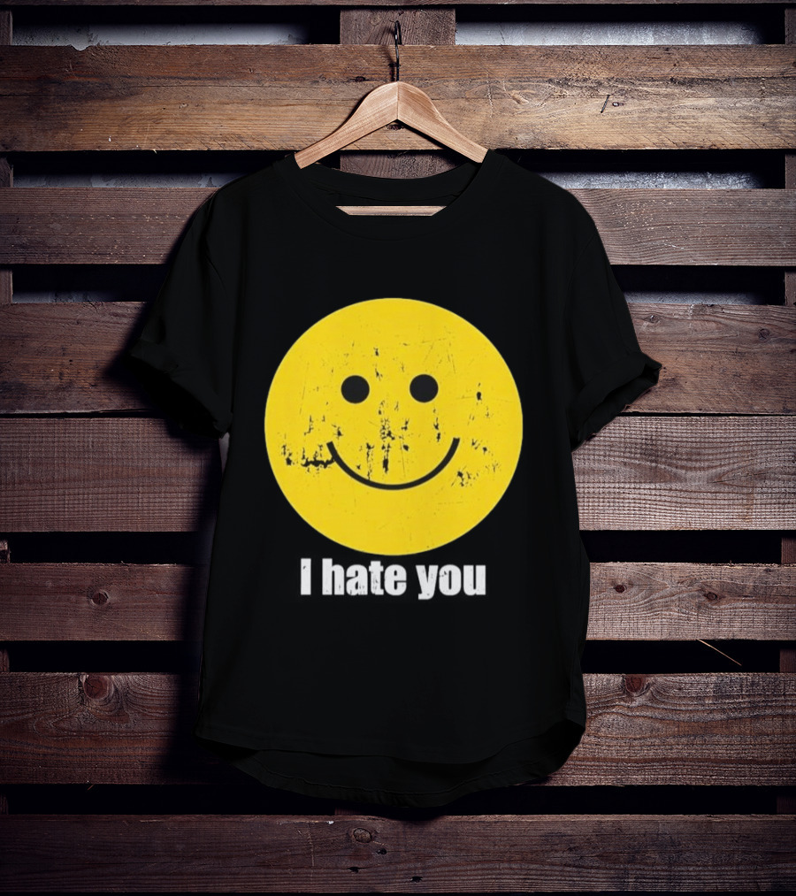 Harry I Hate You Smiley Face Distressed Grunge T-Shirt