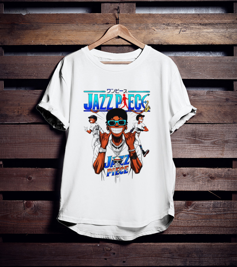 Jazz Piece Jolly Roger One Piece Hip Hop Urban Style Anime Fusion T-Shirt