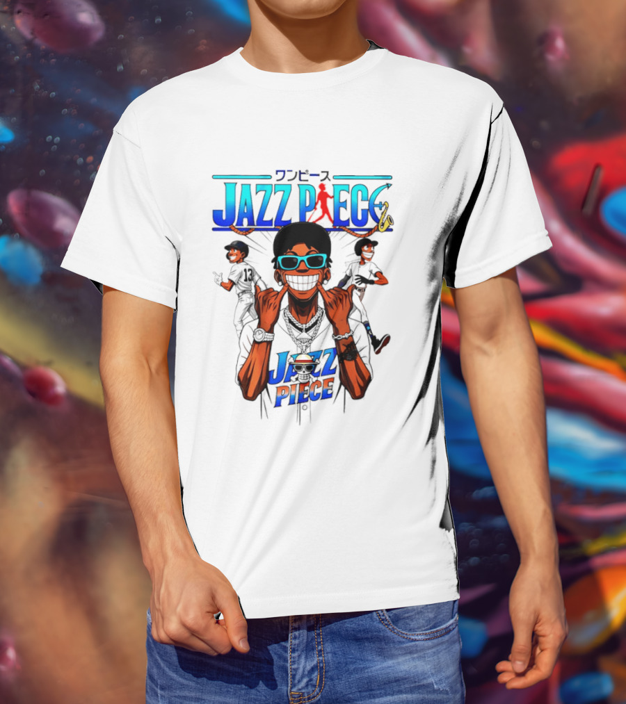 Jazz Piece Jolly Roger One Piece Hip Hop Urban Style Anime Fusion T-Shirt