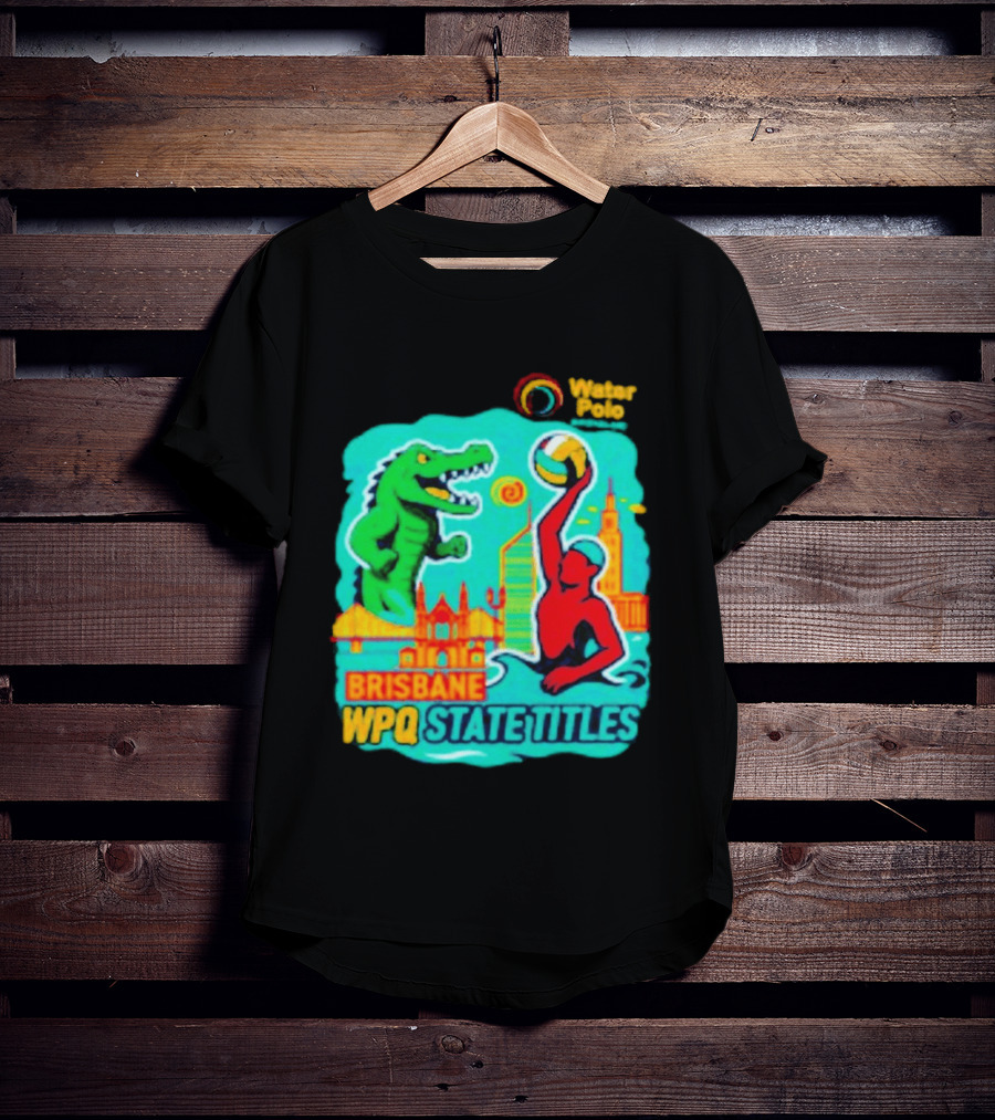 Brisbane WPQ State Titles Water Polo Tournament Crocodile Player Skyline T-Shirt