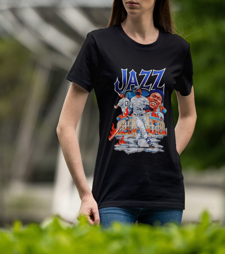 Jazz Chisholm Jr 13 Yankees Stadium Flames Baseball Triumph T-Shirt