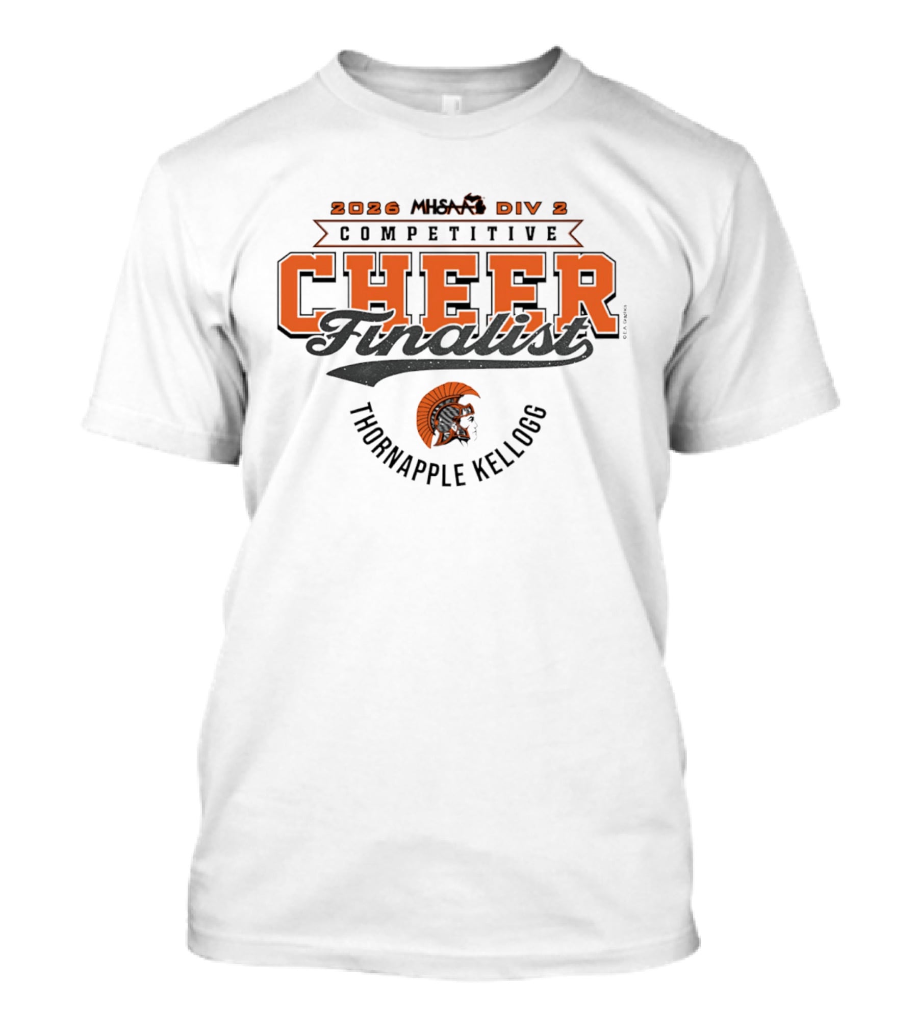 2026 MHSAA Div 2 Competitive Cheer Finalist Thornapple Kellogg Trojans T-Shirt