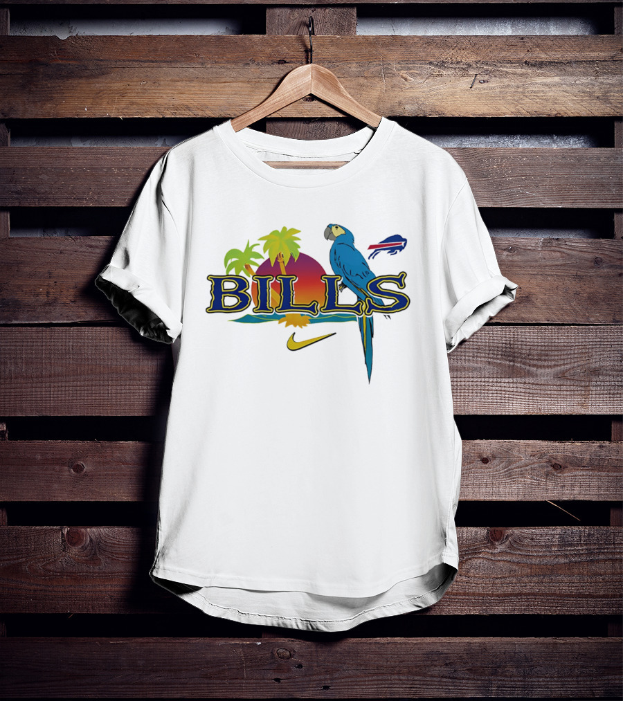 Buffalo Bills Parrot Tropical Vibes With Nike And Palm Trees T-Shirt