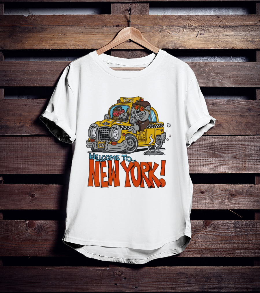 Welcome To New York Taxi Cat Adventure 1937 T-Shirt