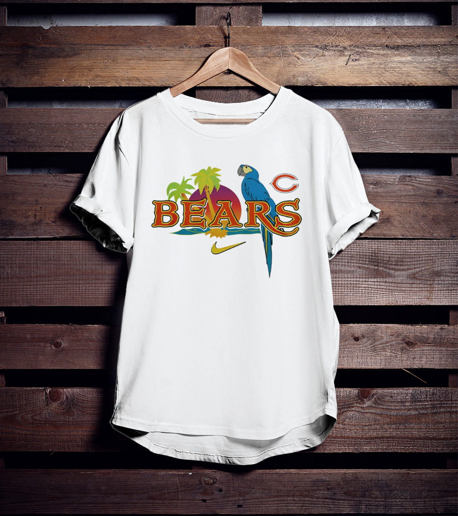 Chicago Bears Tropical Sunset Parrot Nike Collaboration T-Shirt