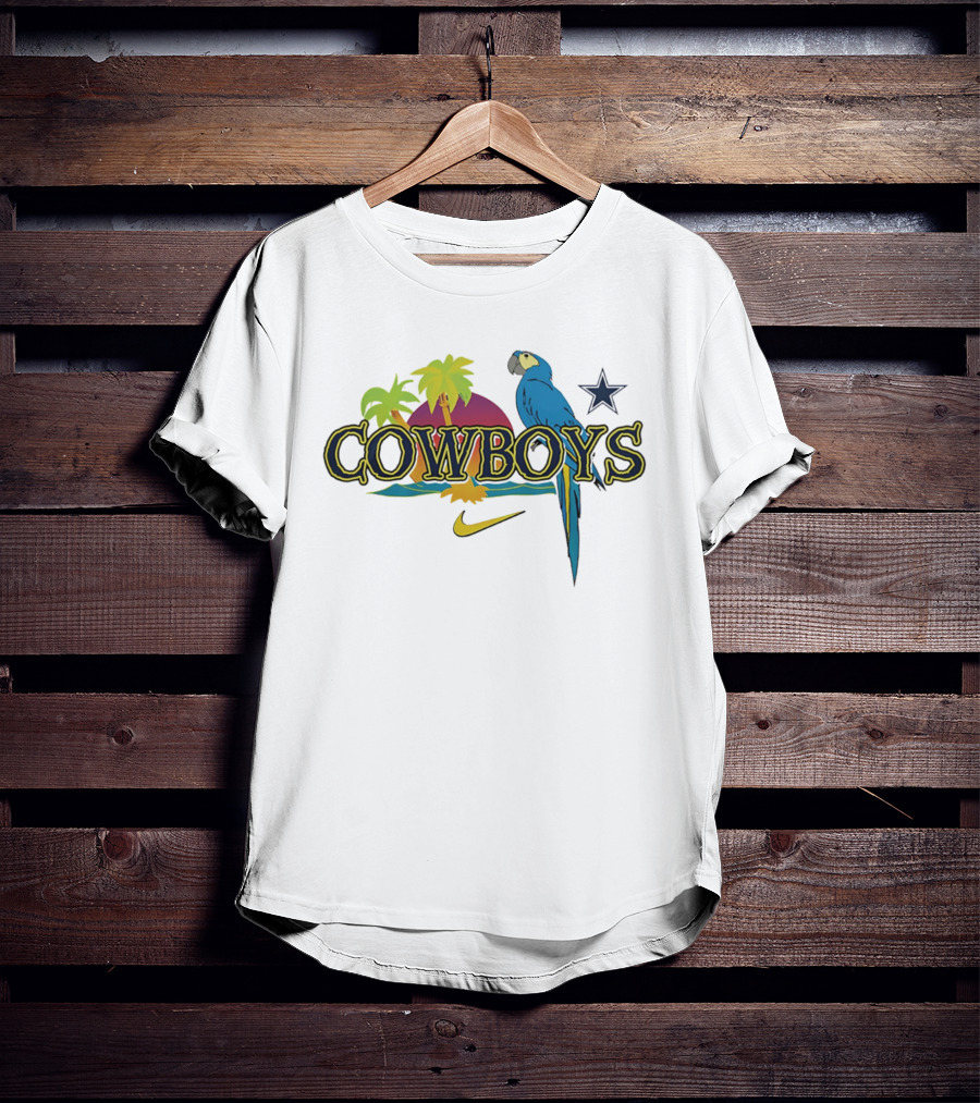 Cowboys Tropical Sunset Parrot Nike Star T-Shirt