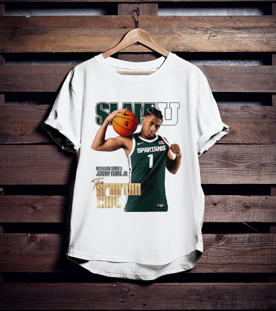 SlamU Jeremy Fears Jr Spartans The Spartan Code Michigan State T-Shirt