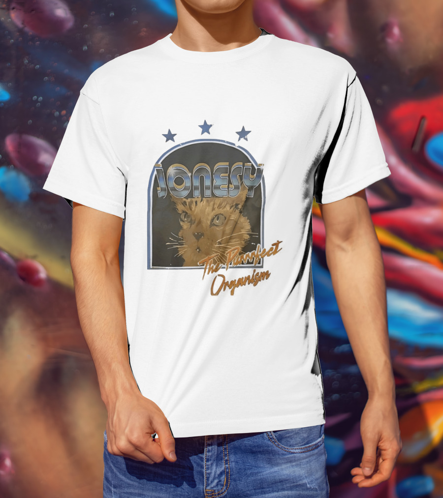 Jonesy The Purrfect Organism Cat Face Three Stars T-Shirt