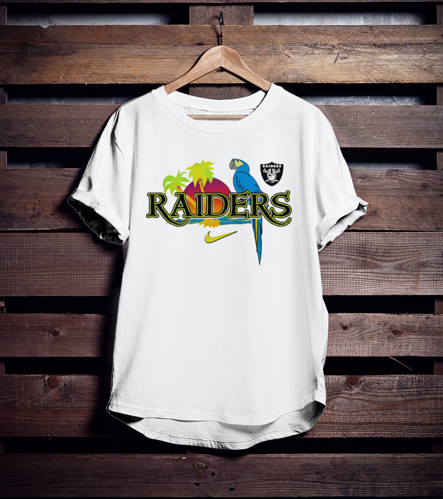 Las Vegas Raiders Tropics And Parrot It's 5 O' Somewhere Nike T-Shirt