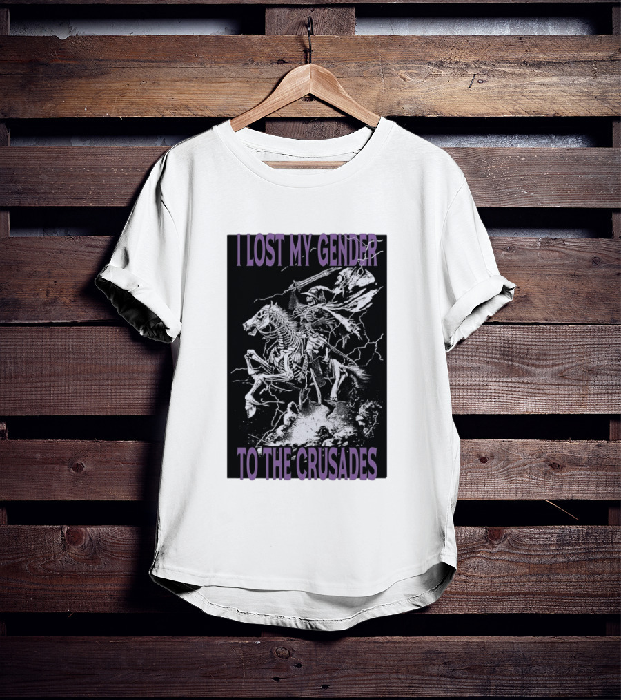 I Lost My Gender To The Crusades Skeleton Riding Horse Skeleton T-Shirt