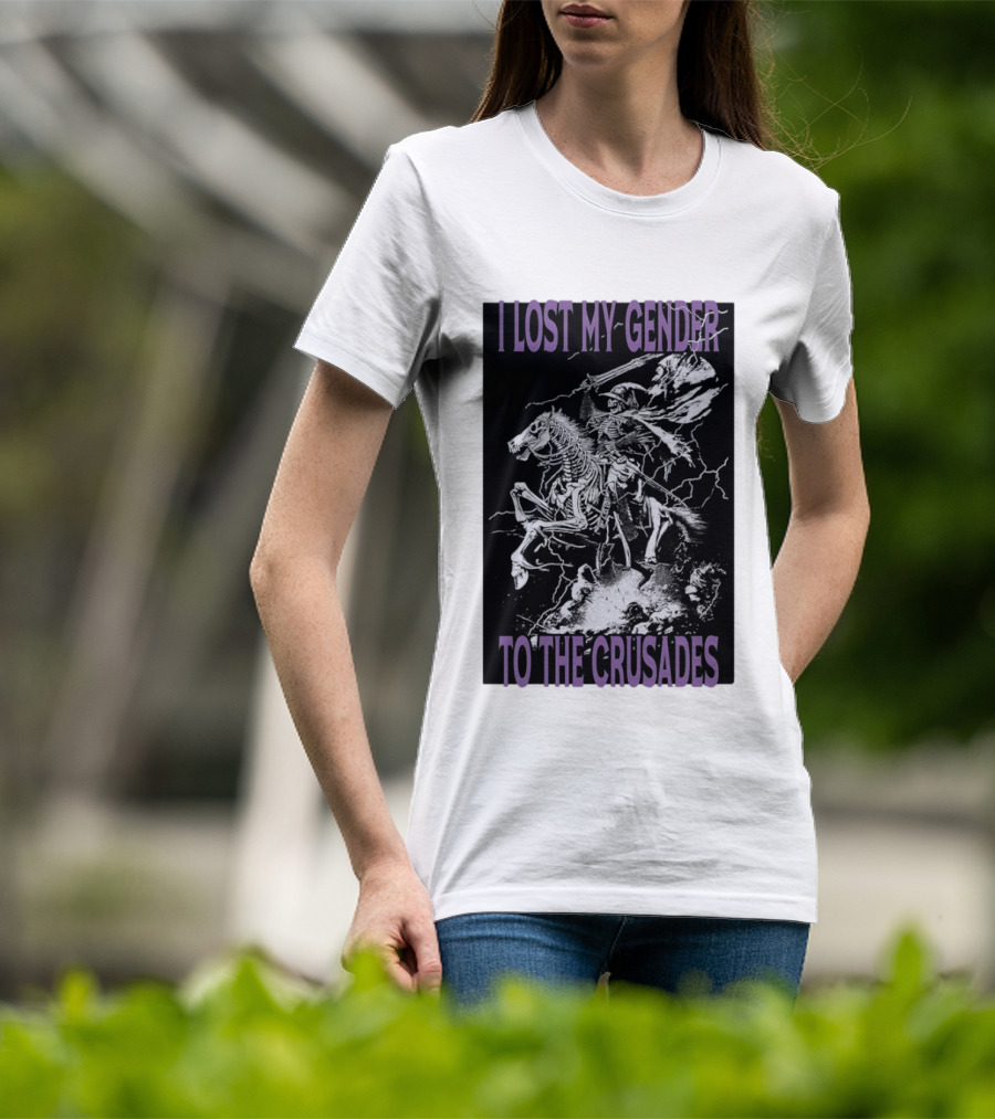 I Lost My Gender To The Crusades Skeleton Riding Horse Skeleton T-Shirt