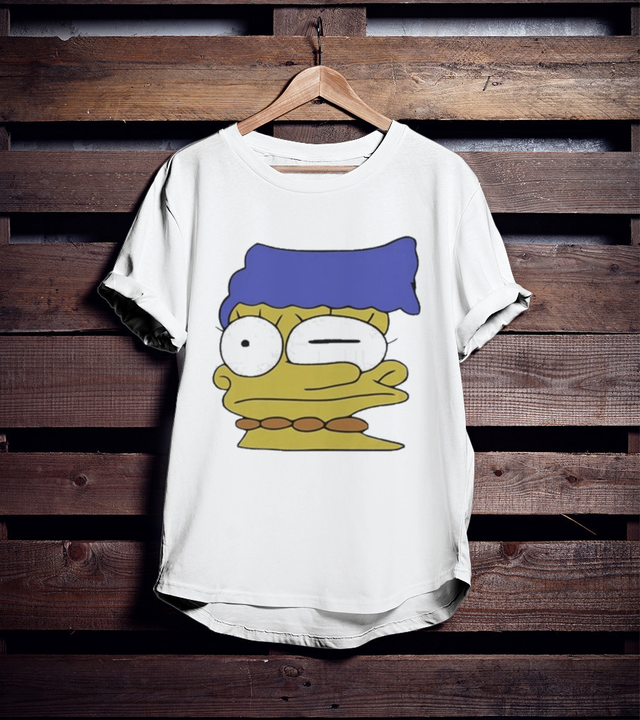 Smeared Marge Simpson Meme Face Cartoon T-Shirt