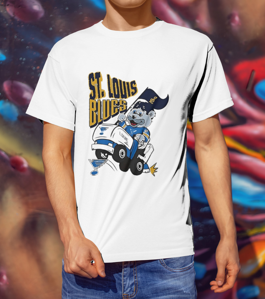 St Louis Blues Hockey Zamboni Bear Driving T-Shirt