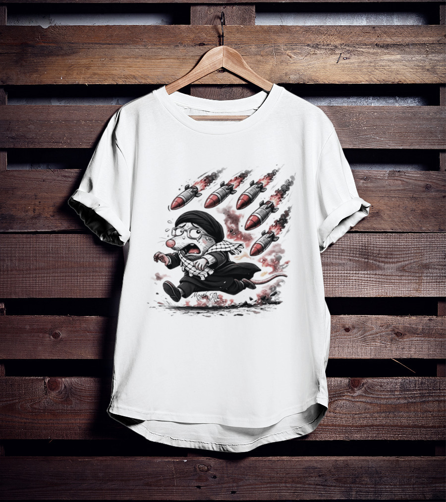 Mooshali Mouse Running From Rocket Attack Meme Cartoon T-Shirt