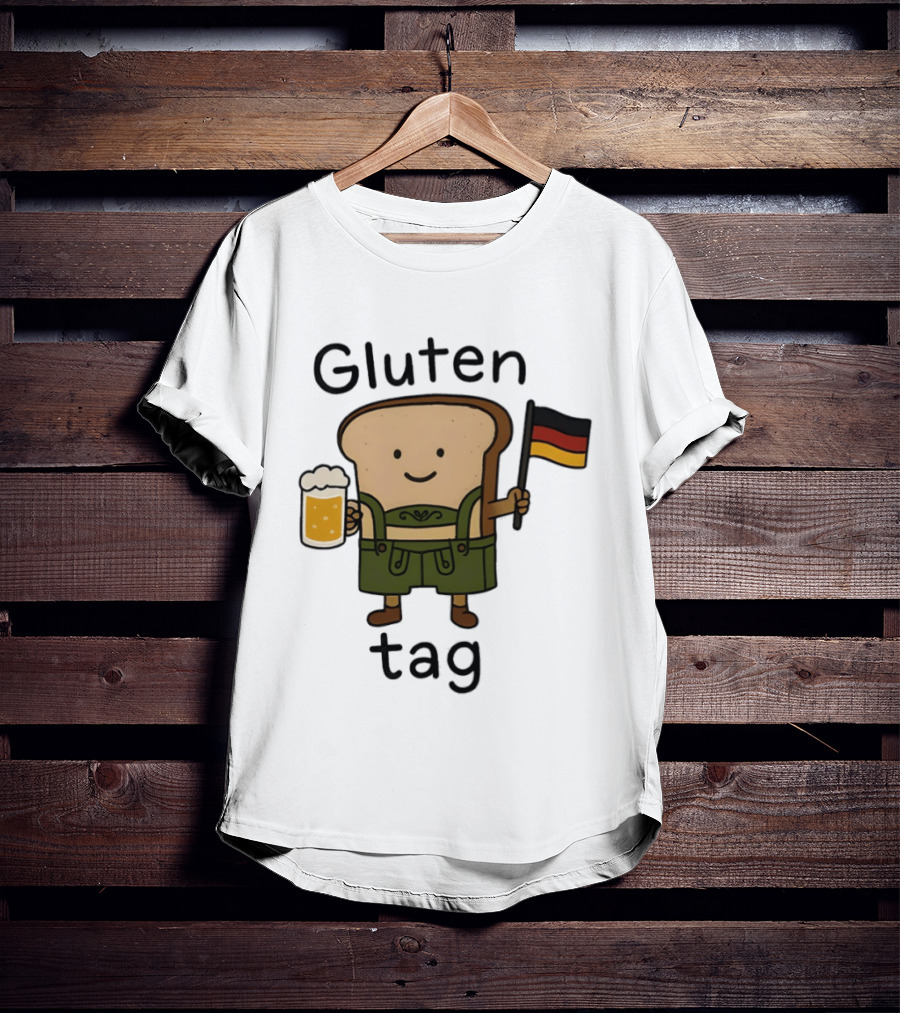 Gluten Tag Bread Character Lederhosen Beer German Flag T-Shirt