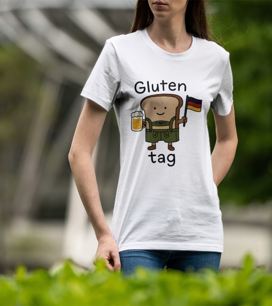 Gluten Tag Bread Character Lederhosen Beer German Flag T-Shirt