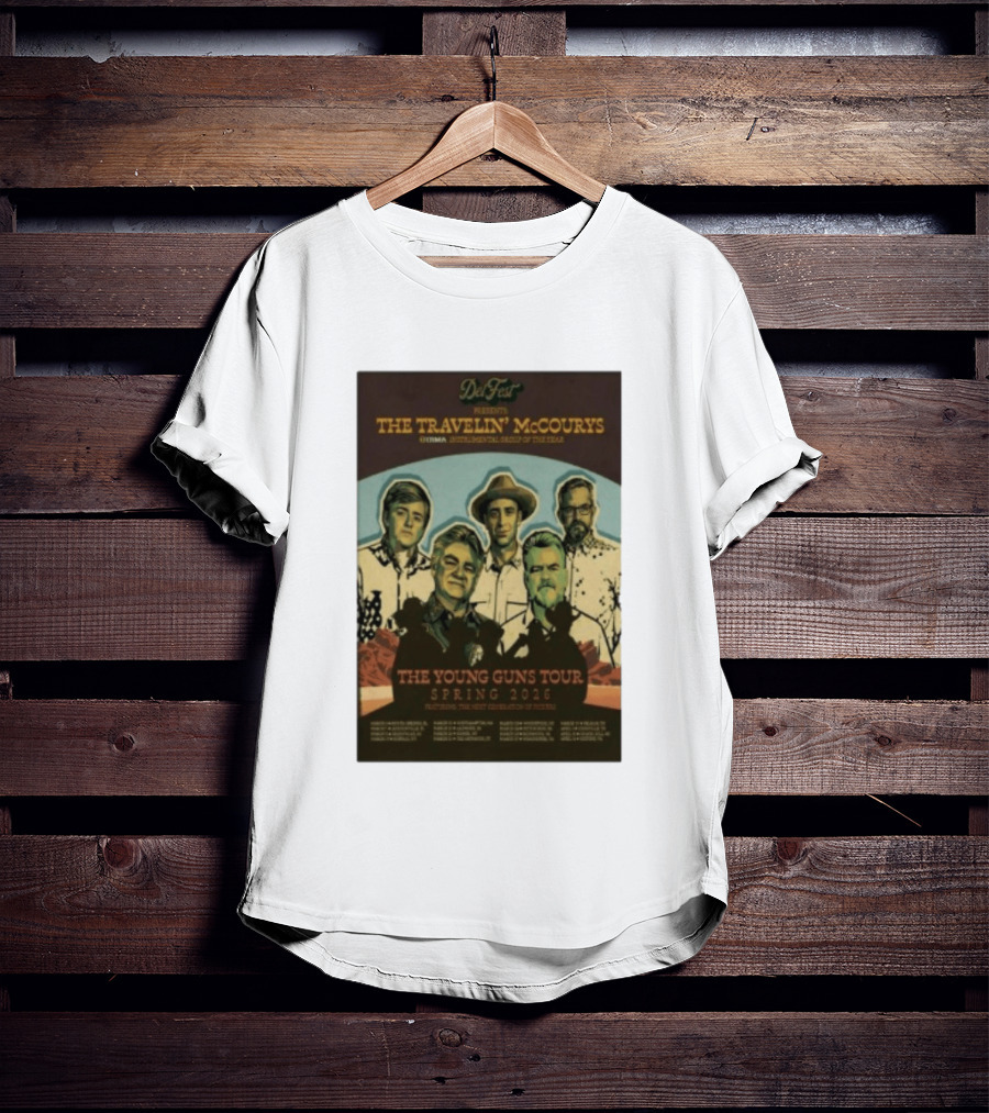 DelFest Presents The Travelin' McCourys IBMA Instrumental Group Of The Year The Young Guns Tour Spring 2026 Featuring The Next Generation Of Pickers T-Shirt