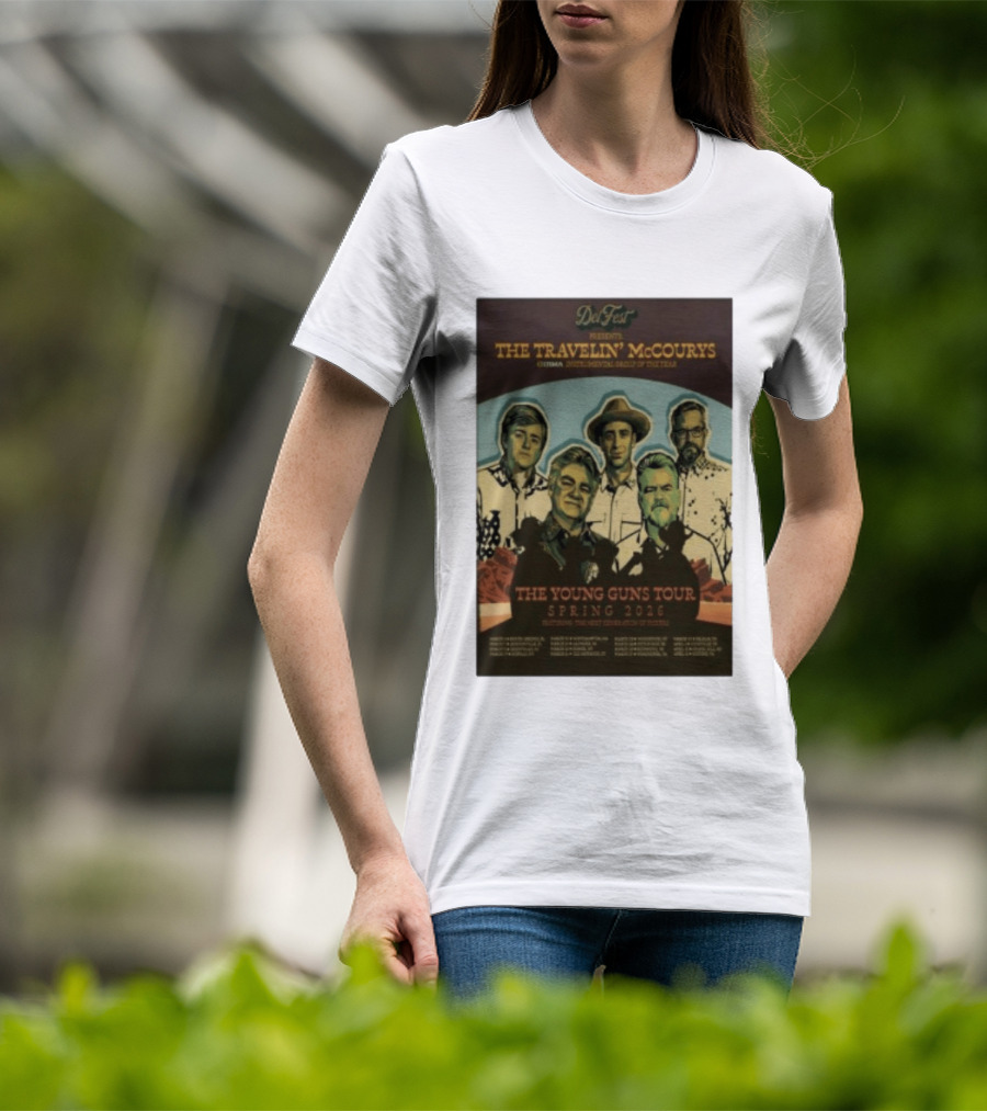 DelFest Presents The Travelin' McCourys IBMA Instrumental Group Of The Year The Young Guns Tour Spring 2026 Featuring The Next Generation Of Pickers T-Shirt