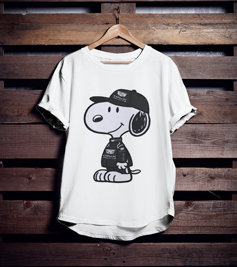Peanuts Snoopy Cadillac Formula 1 Team Racing Outfit T-Shirt