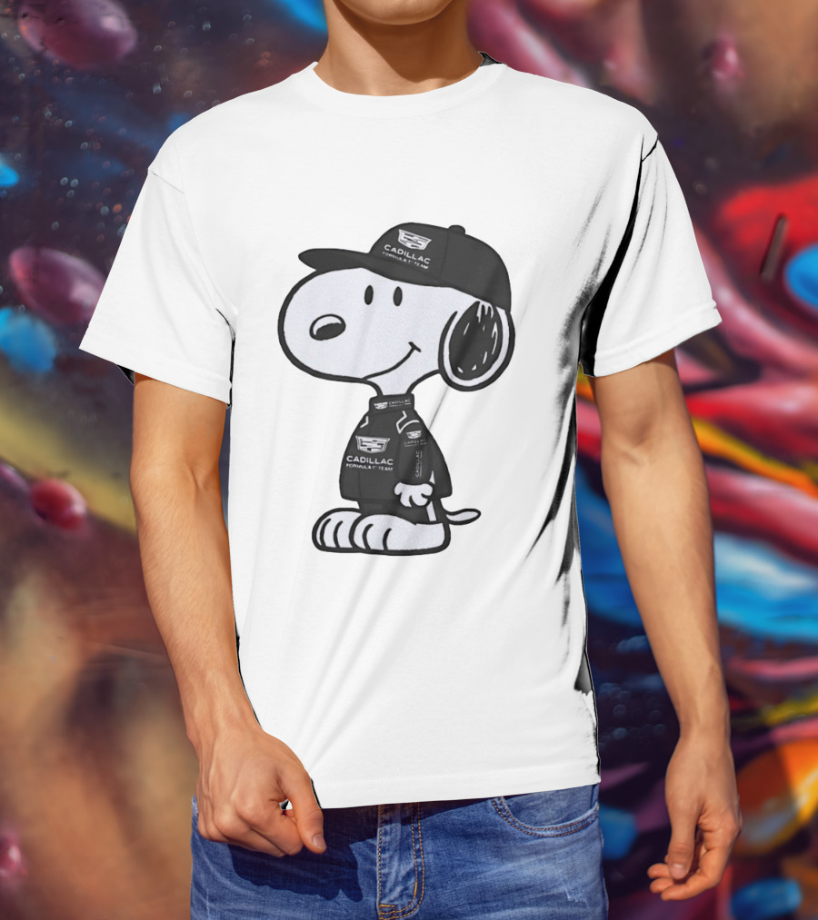Peanuts Snoopy Cadillac Formula 1 Team Racing Outfit T-Shirt