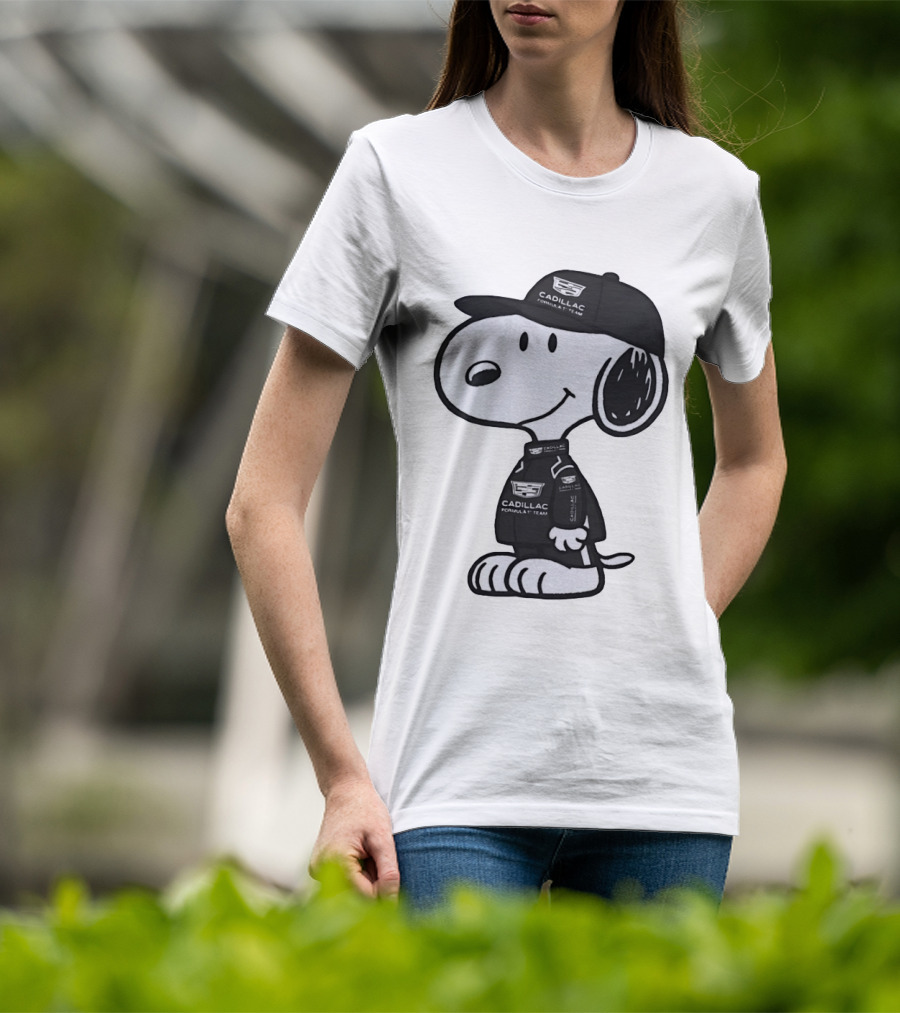 Peanuts Snoopy Cadillac Formula 1 Team Racing Outfit T-Shirt