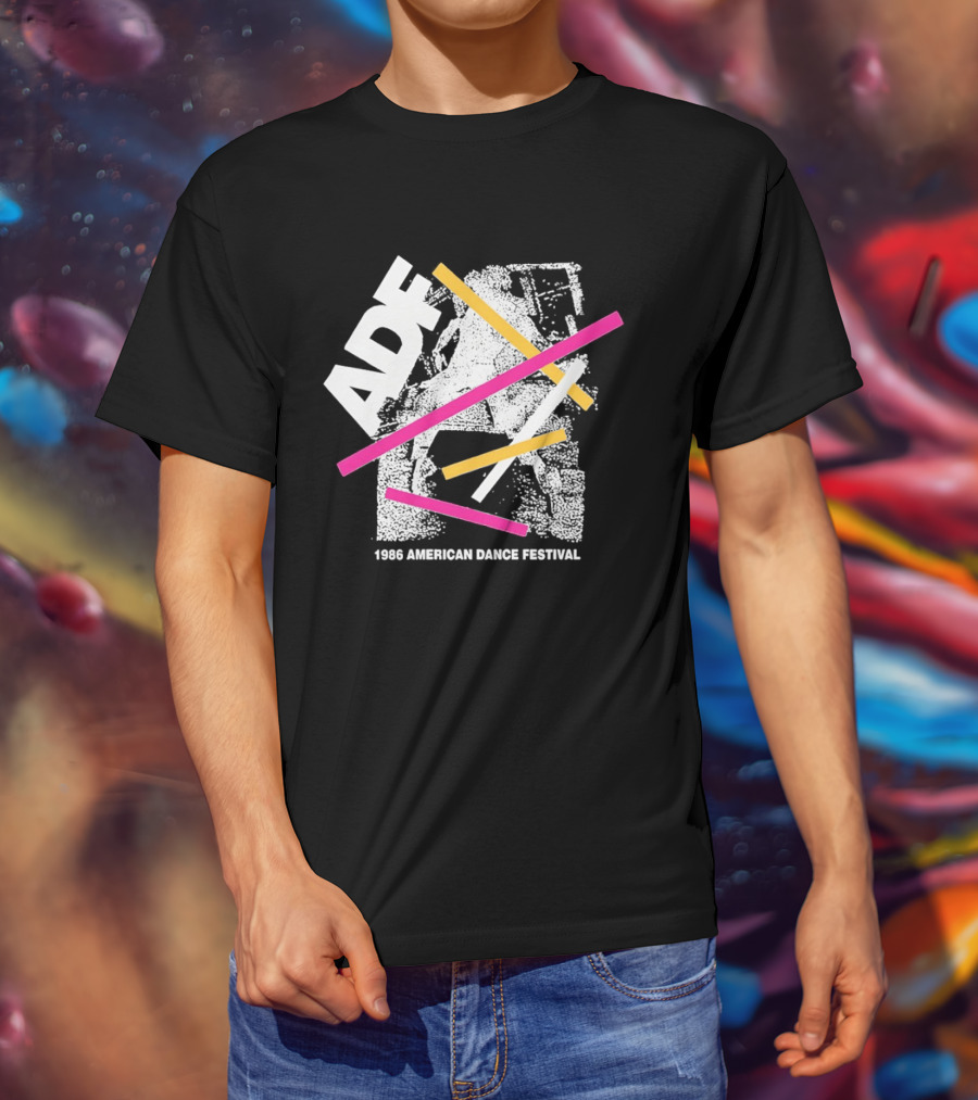 ADF 1986 American Dance Festival Bold Geometric Stripes T-Shirt