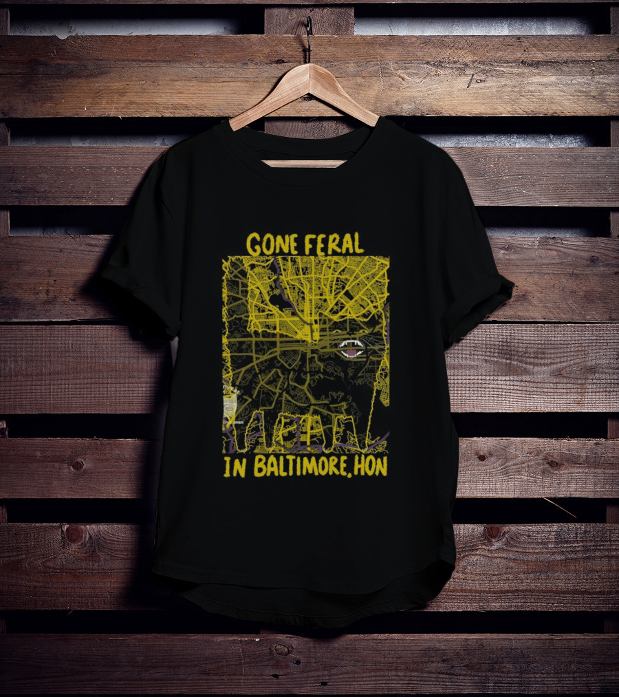 Gone Feral In Baltimore Hon Crab Motif T-Shirt