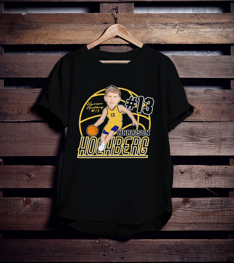 Harrison Hochberg #13 Michigan Wolverines Basketball Caricature 2026 T-Shirt