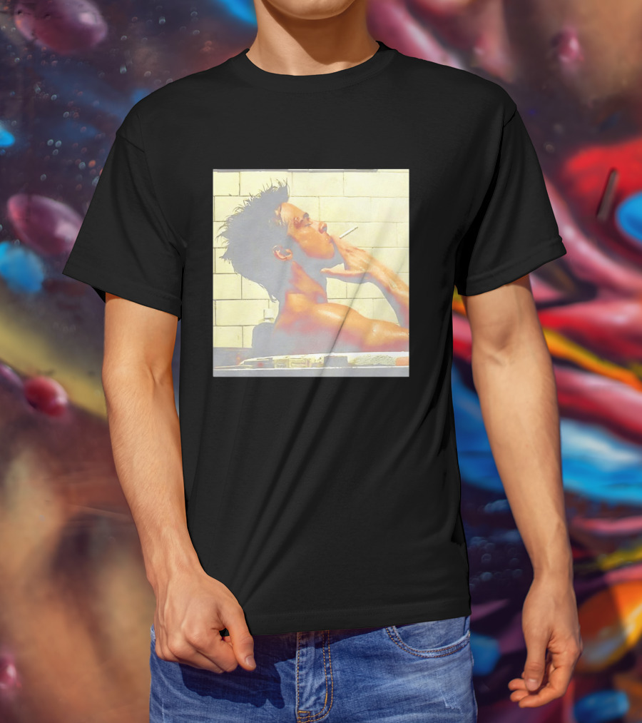 Brad Pitt Fight Club Bathroom Scene Smoking T-Shirt