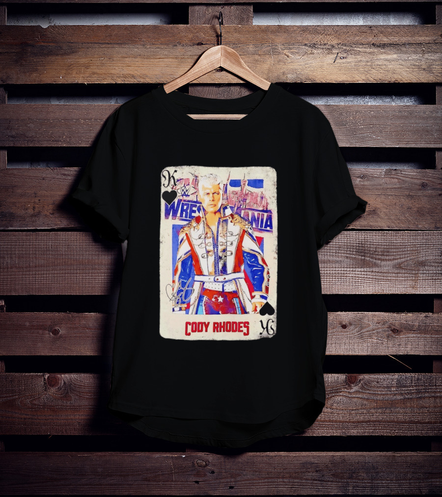 WrestleMania Cody Rhodes The American Nightmare WWE Playing Card T-Shirt